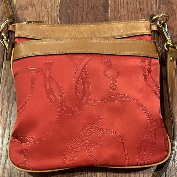 Ralph Lauren Red and Tan Crossbody Bag - Picture 7 of 11